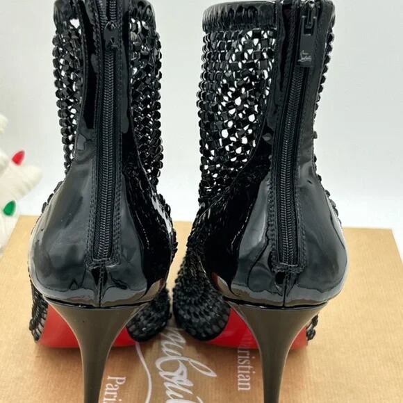 Women's Christian Louboutin, Kate Max 100 crystal embellished mesh/patent 40 - Picture 5 of 10